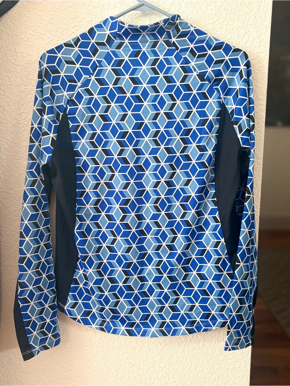 Tail Women’s Blue Geometric Quarter-Zip Long Sleeve Athletic Top Size M - Picture 3 of 4